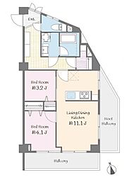 サンライズ鷺宮 1SLDKの間取図画像
