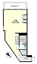 横浜ベイヒルズ ワンルームの間取図画像