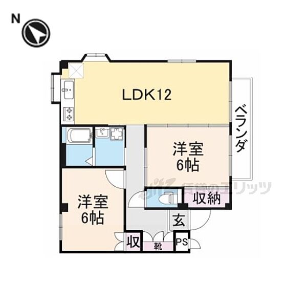 滋賀県長浜市平方町(賃貸アパート2LDK・2階・55.89㎡)の写真 その2