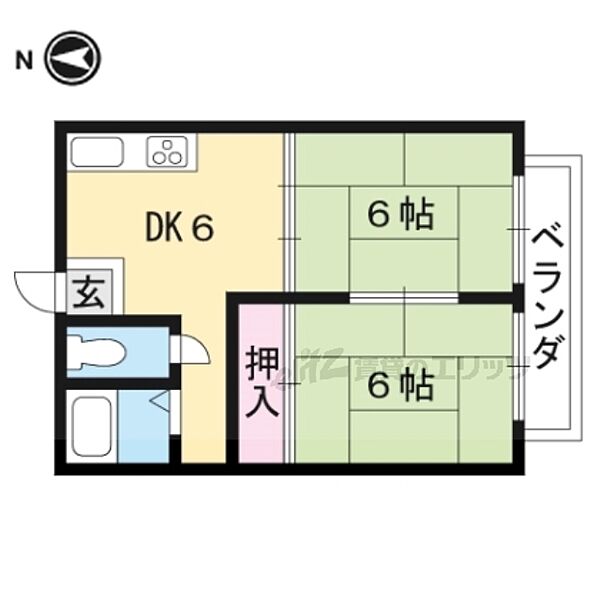 ハイツ曙Ａ 205｜滋賀県大津市大萱２丁目(賃貸アパート2DK・2階・36.00㎡)の写真 その2