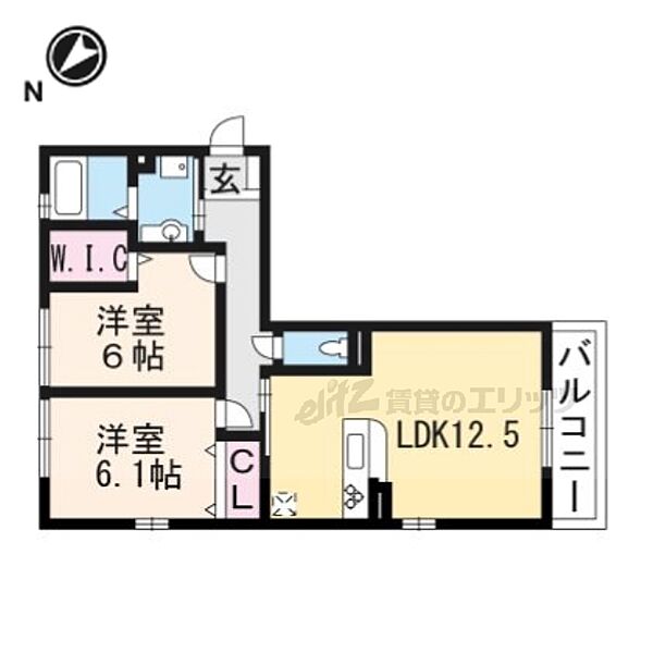 滋賀県守山市阿村町(賃貸アパート2LDK・2階・60.43㎡)の写真 その2