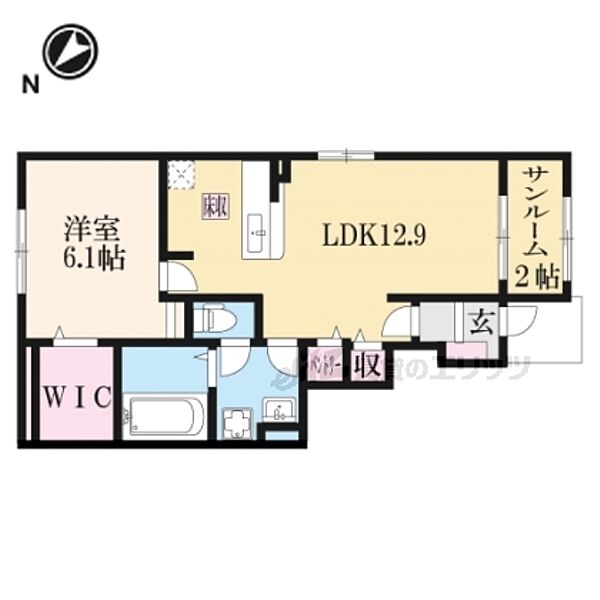 ディアコート秀明II 103｜滋賀県甲賀市水口町新城(賃貸アパート1LDK・1階・50.49㎡)の写真 その2