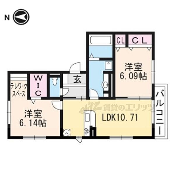 ＩＭＰＥＲＩＡＬ 302｜滋賀県大津市滋賀里１丁目(賃貸アパート2LDK・3階・58.87㎡)の写真 その2