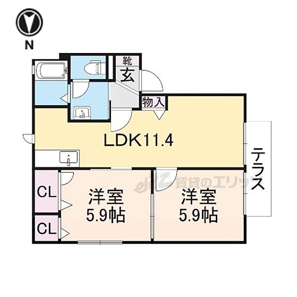 ＳＴＥＰ2 201｜滋賀県彦根市肥田町(賃貸アパート2DK・2階・42.72㎡)の写真 その2