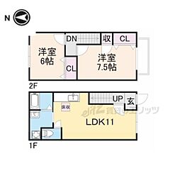 ティアラハイツ 2階2LDKの間取り