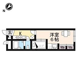 レオパレスレークサイド岡本 1階1Kの間取り