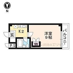 JR東海道・山陽本線 南草津駅 徒歩15分の賃貸マンション 6階1Kの間取り