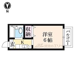 サンシティ長浜 ワンルームの間取図画像