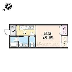 近江鉄道近江本線 日野駅 徒歩37分の賃貸アパート 1階1Kの間取り