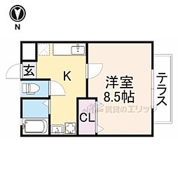フリーデンヒュッテ 1Kの間取図画像