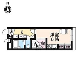 JR北陸本線 長浜駅 バス9分 長浜高校前下車 徒歩6分の賃貸アパート 2階1Kの間取り