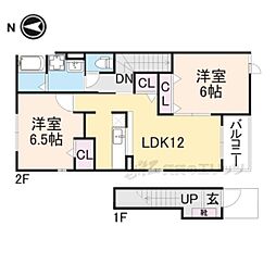 JR北陸本線 長浜駅 徒歩22分の賃貸アパート 1階1LDKの間取り