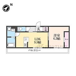 シャーロット石橋駅前 2階1LDKの間取り