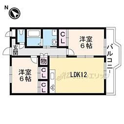 ロイヤルヒル守山 2LDKの間取図画像