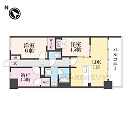 JR東海道・山陽本線 草津駅 徒歩4分の賃貸マンション 8階3LDKの間取り