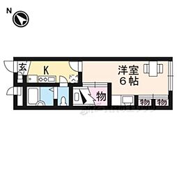 レオパレス沖野 1階1Kの間取り