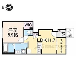 JR北陸本線 長浜駅 徒歩27分の賃貸アパート 1階1LDKの間取り