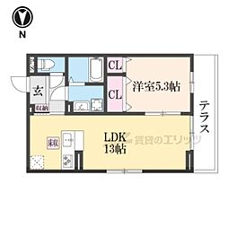 ボヌールメゾンkasuga 1LDKの間取図画像