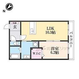 JR草津線 三雲駅 徒歩5分の賃貸マンション 3階1LDKの間取り