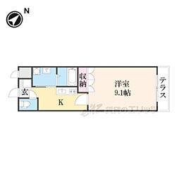 アンジェリーク 1階1Kの間取り