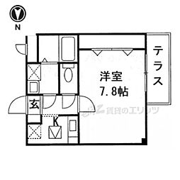 メゾン・プラティーク 1階1Kの間取り