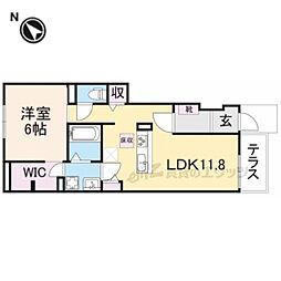 エバーエポック 1階1LDKの間取り