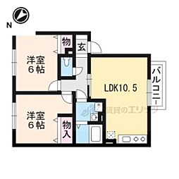 コーポミズホ 2LDKの間取図画像