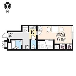 レオパレスMY中山 1Kの間取図画像