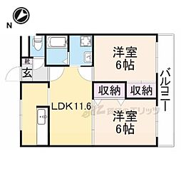 ペアガーデン 2LDKの間取図画像