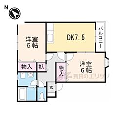 ツインクルみやびA 2DKの間取図画像