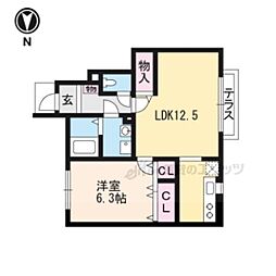メゾンド北野 1LDKの間取図画像