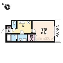 めぞん我楽舎 1Kの間取図画像