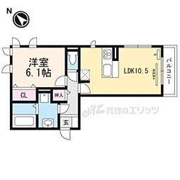 シャーロットミナクチA 1LDKの間取図画像