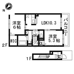 カルム・メゾン 2LDKの間取図画像
