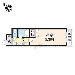 クレール平井 1Kの間取図画像