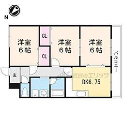 ヴィラ・梅ノ井 3DKの間取図画像