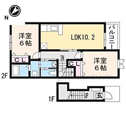 アガパンサス2 2LDKの間取図画像