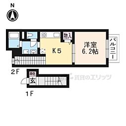 グリーンハイム 1DKの間取図画像