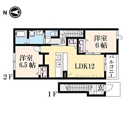 リトルフォレスト3 2LDKの間取図画像