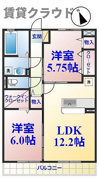 フォルトゥーナ ｜千葉県市原市八幡(賃貸アパート2LDK・3階・57.93㎡)の写真 その2