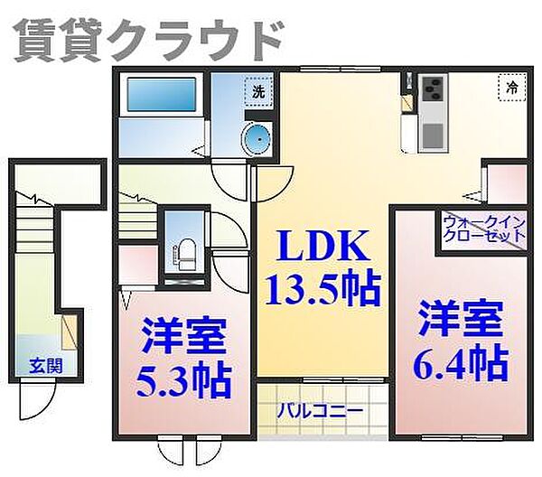 （仮）五井アパート ｜千葉県市原市五井(賃貸アパート2LDK・2階・59.16㎡)の写真 その2