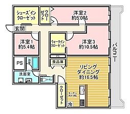 コスモビュー豊平橋 4LDKの間取図画像