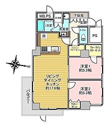 フローラル南27条 2LDKの間取図画像
