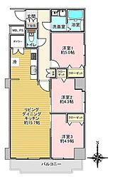 シャンボール植物園第2 3LDKの間取図画像