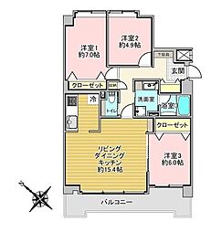 シアス羊ケ丘通り 3LDKの間取図画像