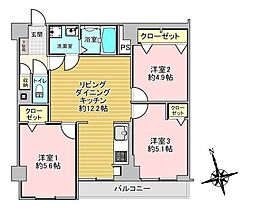 ハイツ琴似 2SLDKの間取図画像