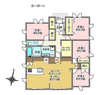 間取り 中古戸建　西区平和2条3丁目