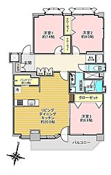 ルーブル富士円山 3LDKの間取図画像