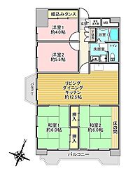 朝日プラザ北七条A棟 4LDKの間取図画像