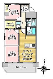 ライオンズマンション第7大通 2LDKの間取図画像